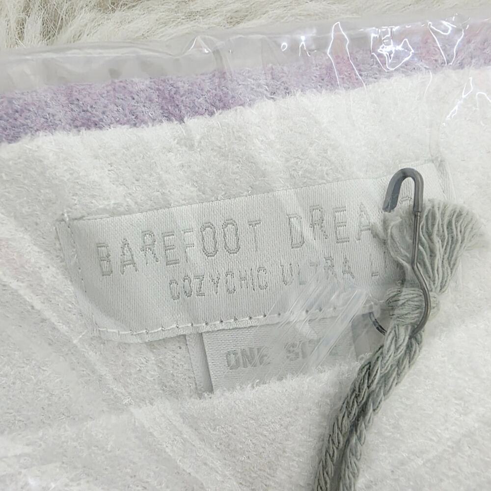 NEW Barefoot Dreams CozyChic Ultra Lite Ombre Poncho Soft Violet White Wrap OS - Picture 7 of 9